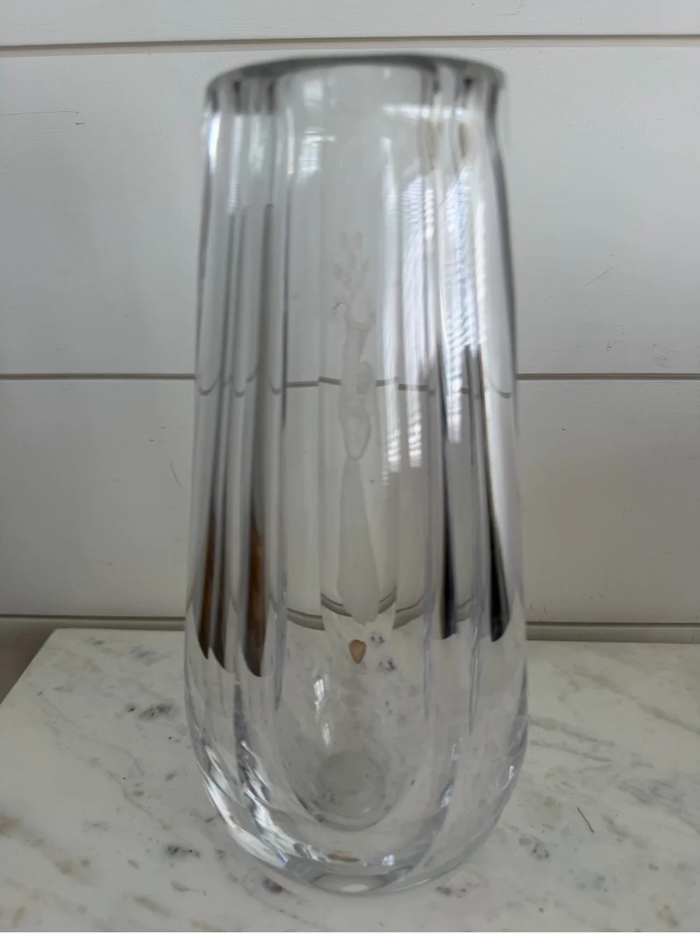 Vintage Orrefors Crystal Vase 9 inch Sweden